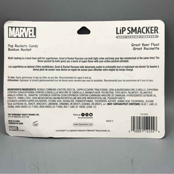 Marvel Lip Smacker Groot Rocket Guardians Galaxy Lip Balm Set Collectible New - Picture 6 of 9